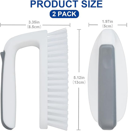 CELOX Carpet Cleaning Brush, Heavy Duty Scrub Brush with Handle, 2 Pack, White