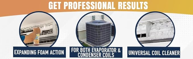 BRODYS Foaming AC Coil Cleaner - For A/C and Refrigeration Units - No Rinse Formula, Cleans and Deodorizes, Condenser Coils (18oz) (1 Pack)