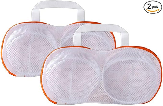 2Pcs Bra Mesh Laundry Bags for Delicates with Premium Zipper Bra Washing Bag for Laundry，Lingerie Bags for Washing Delicates underwear Support Frame Design，integrated washing and care