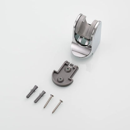 Tecmolog Handheld Shower Head Bracket ABS Plastic Wall Mount Screw Shower Wand Holder Adjustable for Hand Shower Chrome, ST01