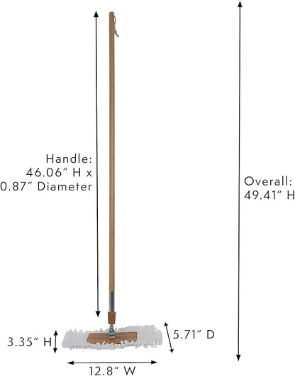 Harper Live.Love.Clean. Bamboo 2-in-1 Smooth Surface Wet/Dry Dust Mop with (2) Washable Wraparound Pads for Cleaning Dust, Pet Hair & Fine Dry Dirt