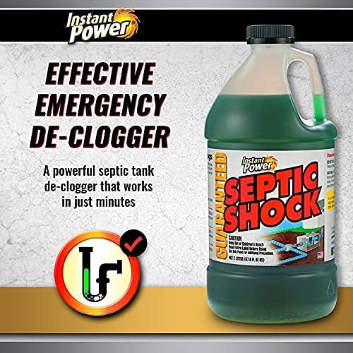 Instant Power Septic Shock – Septic Tank Treatment, Drain Cleaner Liquid Clog Remover for Septic System, Drain Defense for RVs – 67.6 Fl Oz 6 Pack