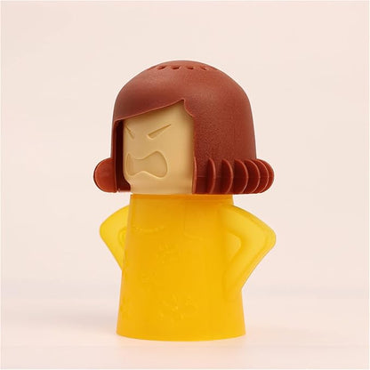 Asltw Angry Mama Microwave Oven Cleaner, Fast Action Steam Kitchen Gadget, Just Add Vinegar and Water (Yellow)