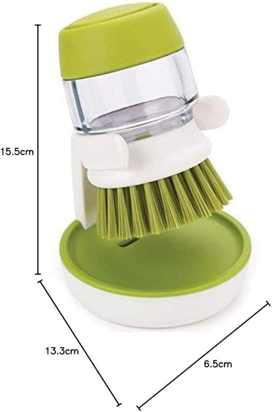Cleaning Brush with Soap Dispenser for Kitchen, Sink, Dish Washer with Stand|Multi-Functional Cloth Brush for Washing Clothes Kitchen Dish Cleaning with Liquid Dispenser (DishBrush+ClothBrush)