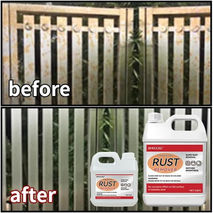 Stainless Steel Rust Stain Remover & Cleaner 1 Gallon- Quickly Cleans Stainless Steel Appliances, Furniture, Commercial Equipment, Grills, Sinks, and Tools | Powerful & Safe Metal Rust Remover