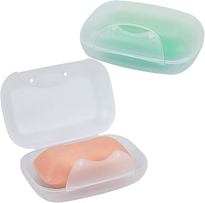 Travel Soap Holder Bar Soap Dish Shower Soap Saver Case Container Box for Bathroom Camping Gym Vonpri (Clear Without Bag)