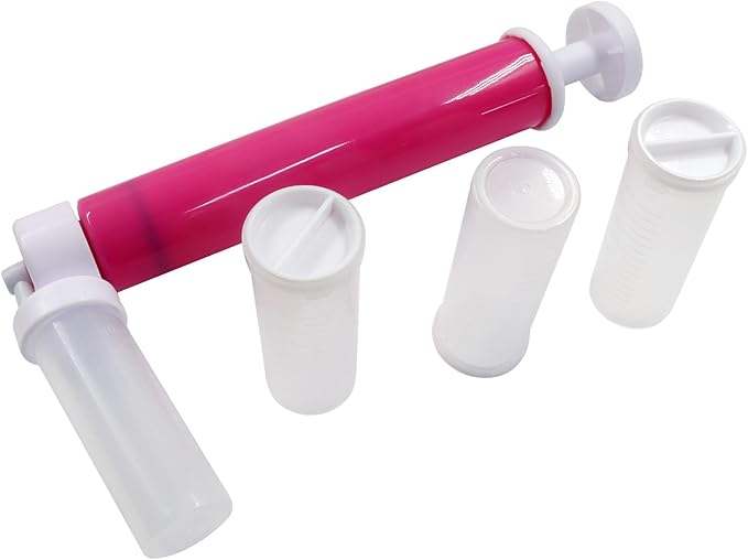1 Kit Manual Cake Airbrush, Airbrush Pump Coloring Spray Gun 4 Pcs Tube, DIY Baking Tools Cake Decorating for Kitchen/Cakes Cupcakes Cookies and Desserts(Rose)