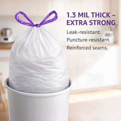 ETSUS Biodegradable Trash Bags with Drawstrings, 9 Gal, 100 Count