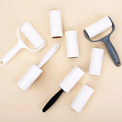 Flat Sticky Lint Roller for Couch Desk Chair Dog/Cat Bed Balliard Table Lint Roller for Pet Hair Lint Remover T Shape Handle with 4 Refill Rolls (Navy Black)
