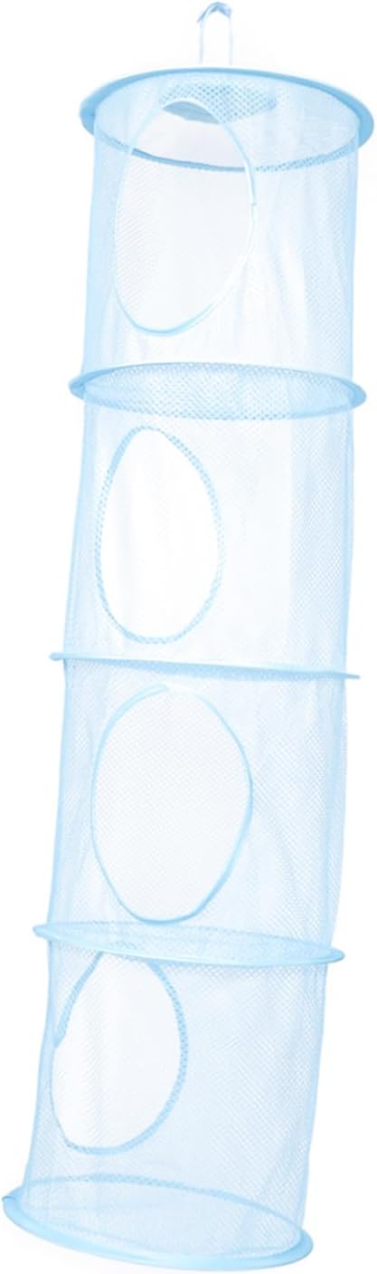 1pc Ventilated Drying Basket Space-saving Clothes Organizer Capacity and Four Compartments for Laundry and Toy Storage
