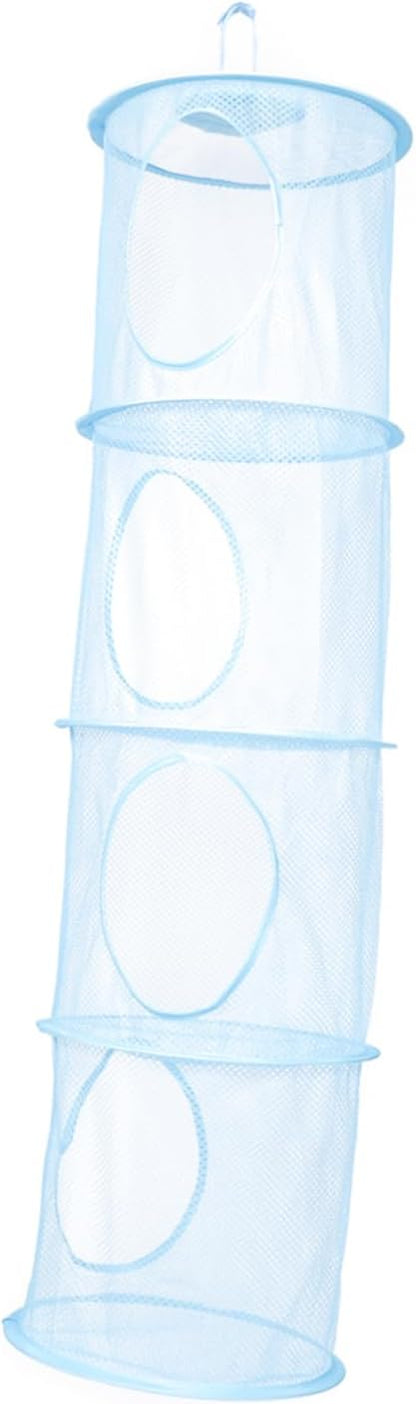 1pc Ventilated Drying Basket Space-saving Clothes Organizer Capacity and Four Compartments for Laundry and Toy Storage