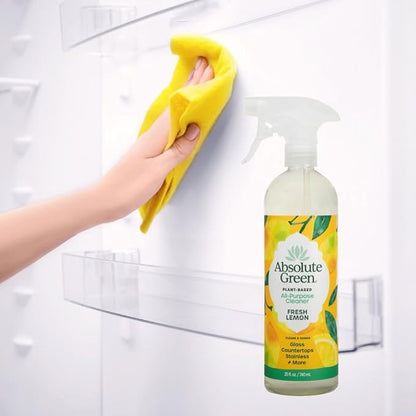 Absolute Green All Purpose Cleaner Spray, Non-Toxic, Kitchen, Bath, Countertop, Stainless, Safe around Kids + Pets, Natural Lemon Scent, 25 oz (1 Pack)