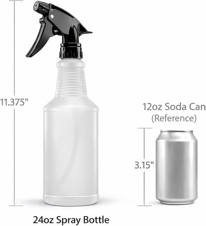 Bar5F Spray Bottles, 24oz, 3 Pack, Chemical-Resistant, BPA-Free, Compatible with Vinegar, Rubbing Alcohol, Cleaning Solutions, Non-Toxic HDPE Bottle for Plants, Pet, BBQ, Auto Detailing, Made in USA