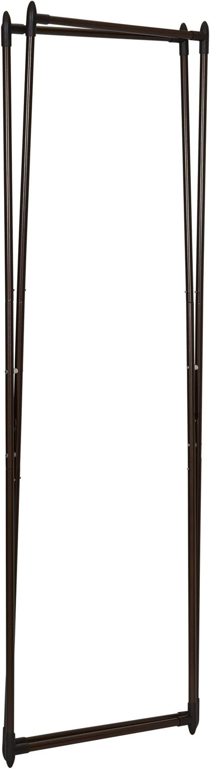 Household Essentials Valet Folding Clothes Rack, Strong Metal X-Frame, Chic Design, Great for Guest and Dressing Rooms, Portable and Easy to Use, Folds Flat, Antique Bronze