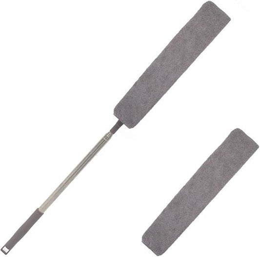 Retractable Gap Dust Cleaner, Under Refrigerator/Sofa Cleaning Tool, Microfiber Gap Duster with Extendable Pole 32-100 Inches, Suitable for Underneath Cleaning of Furniture, Fridges, Couch, Bed Gray