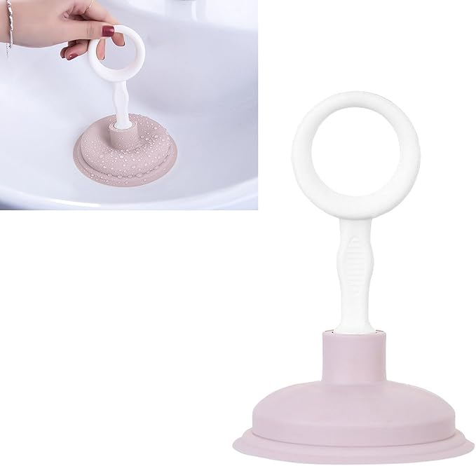 Professional Handheld Sink Plunger Versatile Drain Unclogger For Hair And Debris Strong Suction Easy Operation Long Service Life Pp And Pe Construction (Pink)