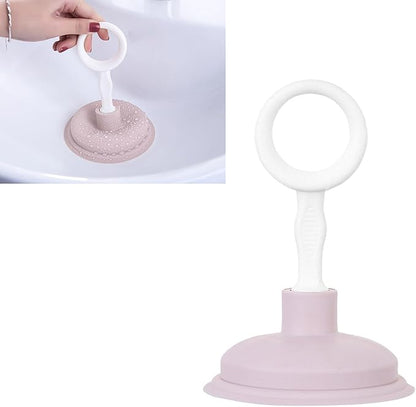 Professional Handheld Sink Plunger Versatile Drain Unclogger For Hair And Debris Strong Suction Easy Operation Long Service Life Pp And Pe Construction (Pink)