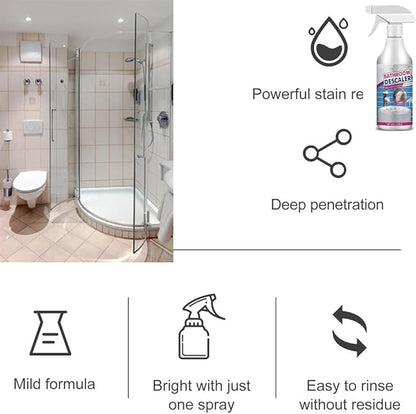Stubborn Stains Cleaner Bathroom Descaler Cleaner,Acssart Bathroom Descaler,Bathroom Descaler Spray,Powerful Descaling Cleaning Agent,Bubble Cleaner Foam,All Purpose Rinse Cleaning Foam (1PCS)