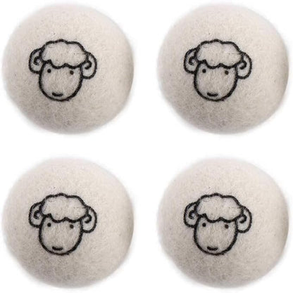 Reusable Wool Dryer Balls Fabric Softener Ball Wool Laundry Ball Reducing Clothing Wrinkles,Saving Drying Time and Fabric Fluffier(4 pcs-with Pattern)