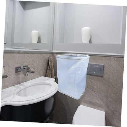 Laundry Basket Wall-mounted Folding Nylon Iron Easy Clean Storage for Bathroom Clothes Organizer