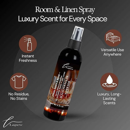 Lapew Room & Linen Spray | Fragrance Mist for Home, Car & Office | Fabric & Air Freshener | Neutralizing Mist | Made in USA | Bourbon & Butterscotch