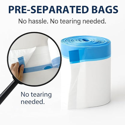 4 Gallon Small Trash Bags with Drawstring & Handles, 100 Pack - White Garbage Bags for Bathroom Office Dorm - Strong Leak-Proof Bin Liners, Individual Bags on Roll, No Tearing