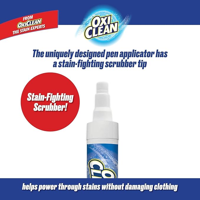 OxiClean On The Go Stain Remover Pen, 0.74 Fl Oz – Instant Travel Stain Cleaner for Clothes, Food, Wine, Coffee, Makeup, Portable & Easy Use