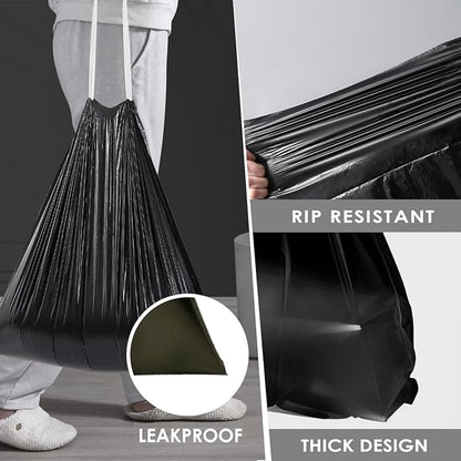 5 Gallon (fit 18-20L)120 Counts Strong Drawstring Trash Bags, Small Plastic Garbage Bags Trash Can Liner for Home Office Kitchen Bathroom Bedroom, Black Waste Basket Liners