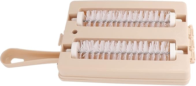 Fockety Carpet Floor Sweeper Manual with Horsehair, Sweep Carpet and Floor Sweeper with Dual Rotating System and 2 Corner Brushes for Cleaning Pet Hair, Loose Debris, Lint