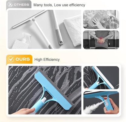 3 in 1 Spray Squeegee, WindowSqueegee with Spray 3 in 1 WindowSqueegee Cleaner, Spray WindowSqueegee Cleaner Tool with SprayBottle, for Car, Home, Kitchen Window (Yellow)
