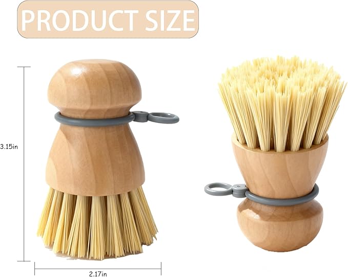Dish Brush with Durable Bristles, Non Scratch, Easy Grip Handle for Dishes Pots Pans and Sink Grease Removal – Dish Cleaning Brush, Dish Scrub Brush, Dish Scrubber, Kitchen Dish Brush