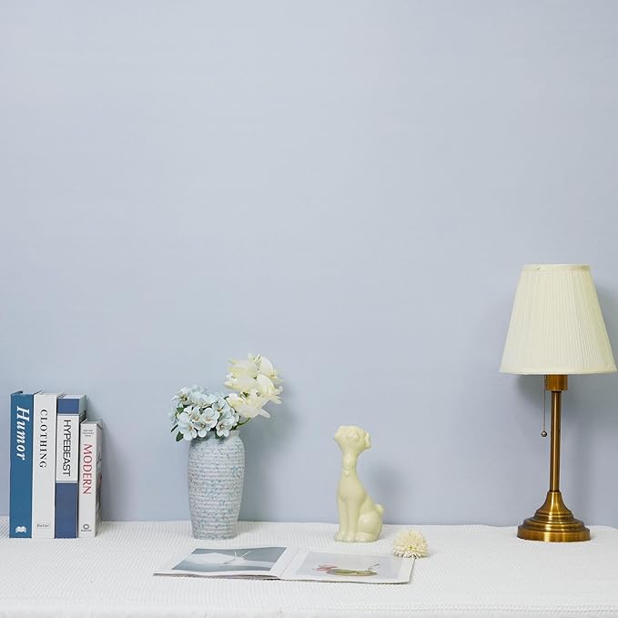 HeloHo 118"X15.7" Solid Light Blue Wallpaper Peel and Stick Matte Textured Wall Paper Self Adhesive Removable Waterproof Contact Paper for Living Room Bedroom Decor