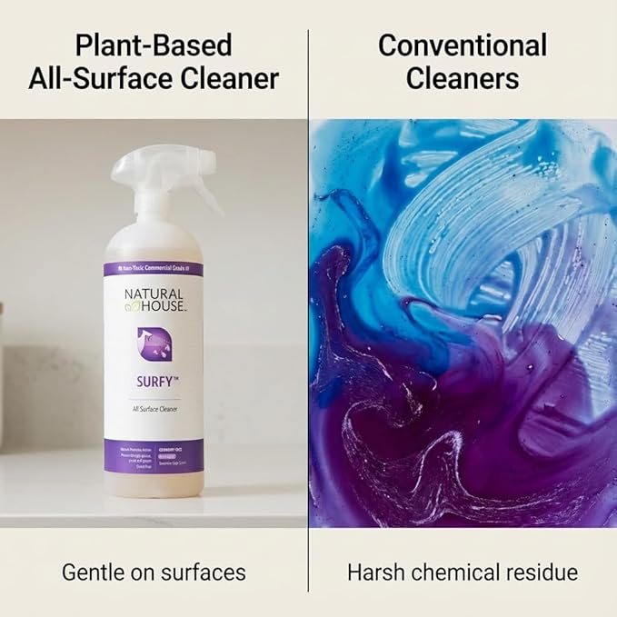 Natural House Surfy - Probiotic All-Purpose Cleaner Spray - Multi-Surface Formula - Plant-Based - Lavender Sage Scent - 32 oz