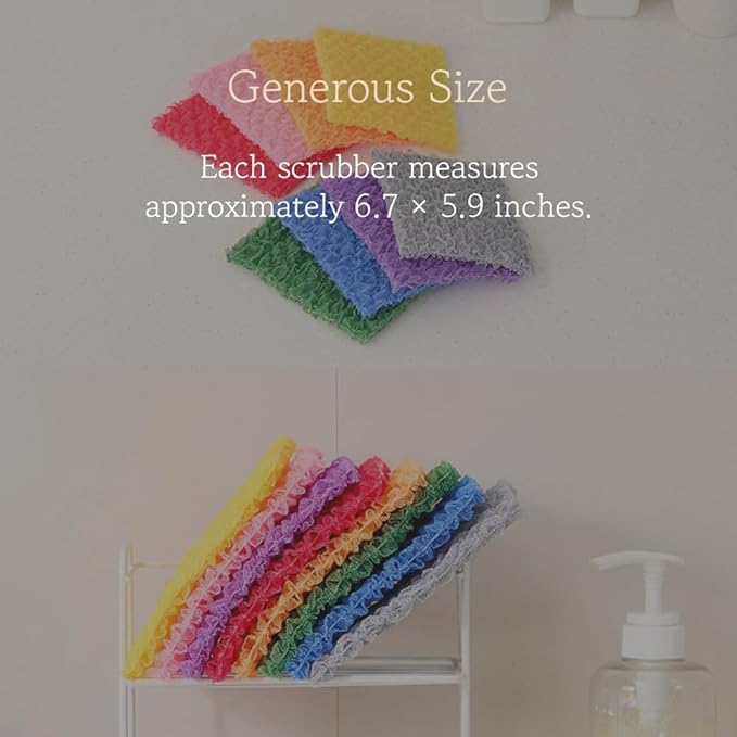 Korean Bubble Mesh Dish Scrubber, 8-Pack – Non-Scratch Kitchen Sponges, Quick-Drying Mesh Cleaning Cloths for Daily Dishwashing