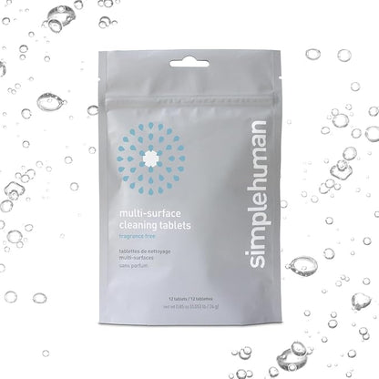 simplehuman Multi-Surface Cleaning Tablets, Eco-Friendly, Safe Around Kids & Pets, Fragrance-Free, 12-Pack (Makes 72 oz of Spray Cleaner)