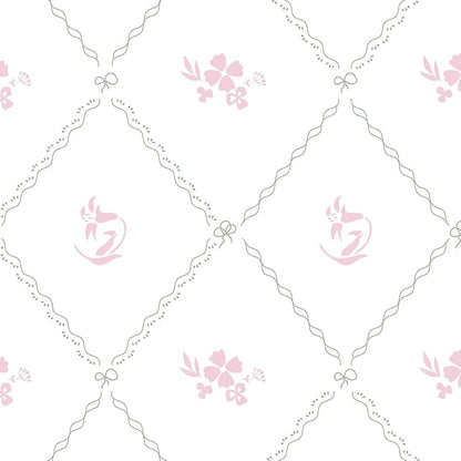 GloryTik Vintage Floral Wallpaper Peel and Stick, Removable Pink Flowers Contact Paper, Self Adhesive Wall Paper for Bedroom Living Room Cabinets Bedroom Vinyl Rolls (17.3" x 197")