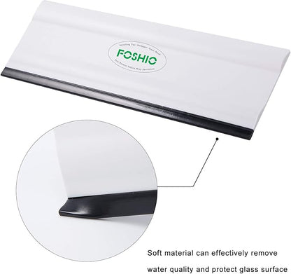 FOSHIO 6 Inch Rubber Squeegee for Kitchens, Glass, Shower and Car Windows, Pack of 3 (White)