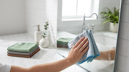 Dual-Sided Microfiber Cleaning Cloths – Non-Scratch Scrub & Absorbent Wipe – 2-in-1 Reusable Cleaning Towels for Kitchen, Home, Car, Glass & Appliances – 11.81” x 11.81” (6 Pack)