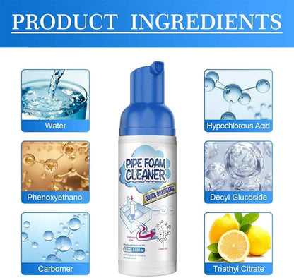 Powerful Drain Cleaner,Drain Cleaner Foam,Odor Eliminator,Foaming Drain Cleaner,Unclogs,Foam Sink Cleaner,Liquid Plumber Drain Cleaner,Clog Remover For Kitchen Drain,Sinks,Tubs (2 bottles)