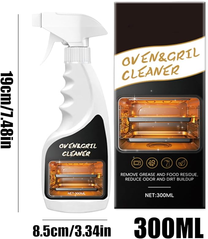 Baking Oven Cleaning Spray, With Powerful Stain Removal, 300ml, Kitchen Degreaser Spray, Microwave Grease Remover, Heavy-Duty Oven Cleaner, For Homeowners Families Renters Microwave Grill Stove