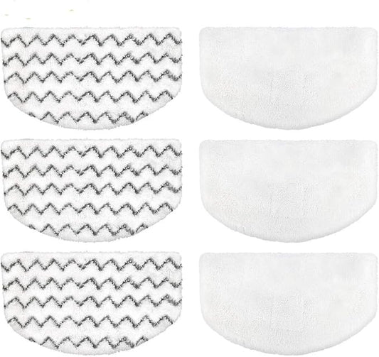 Steam Mop Replacement Pads for Bissell Powerfresh Steam Mop Pads Compatible with 1940 1440 1544 Series 19402 19404 19408 19409 1940a 1940f 1940q 1940t 1940w Washable Reusable Steam Mop Pad (6-PACK)