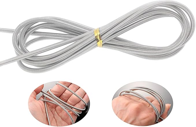 61inch Double Ended Nylon Pipe Cleaner Brush Drain Unblocker Tools with 17inch Sink Unblocker Brush for Plug Hole Sink Hair Clogs Remover Household Cleaning Tool Stainless Brush Nylon Drain