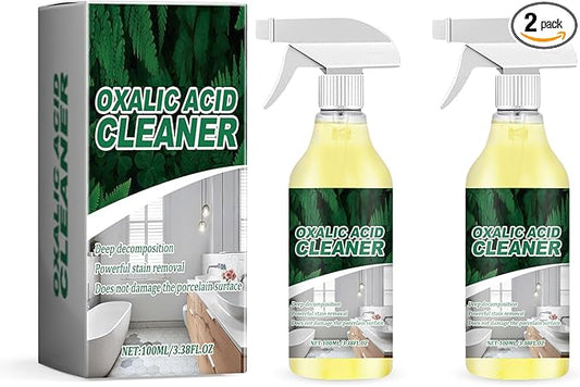 2 Bottle Oxalic Acid Cleaner, 100ml/3.38fl.oz, Multipurpose Stain Remover Spray for Bathroom