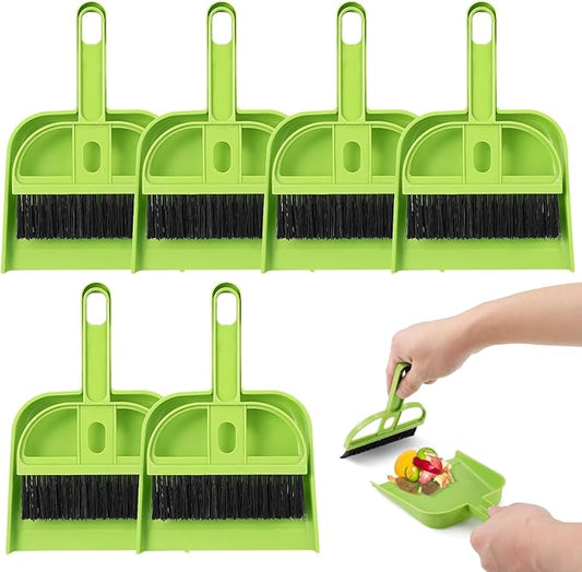 Healifty 18 Pack Mini Dust Pan and Brush Set, Small Broom and Dustpan with Handle for Pets Kids Desk Home Camping Hand Cleaning Supplies