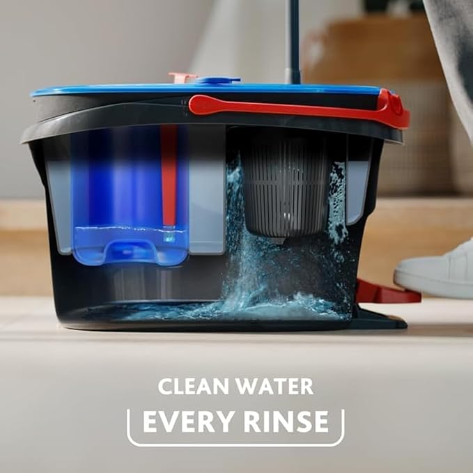 O-Cedar RinseClean Microfiber Spin Mop & Bucket Floor Cleaning System with Citrus and Lavender Pacs (Variety Pack)