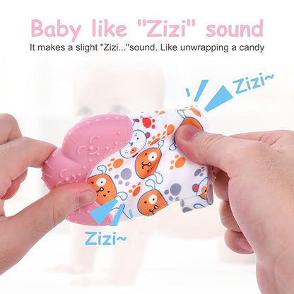 2Pack Silicone Teething Mitt, Soothing Infant Teething Mitten Pain Relief, Prevent Scratches Glove, Safe Silicone Teething Toys for 0-12 Months