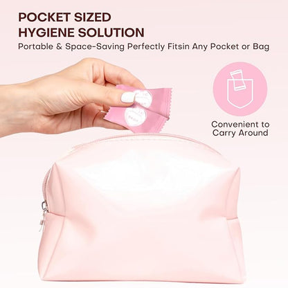 Compressed Towel Tablets 100 Count Disposable Face Towel Individually Wrapped 9×7.5 Inch Portable Washcloths Compact Cloths for Travel Essentials Camping Hotel Makeup Removal Cleaning (Pink)