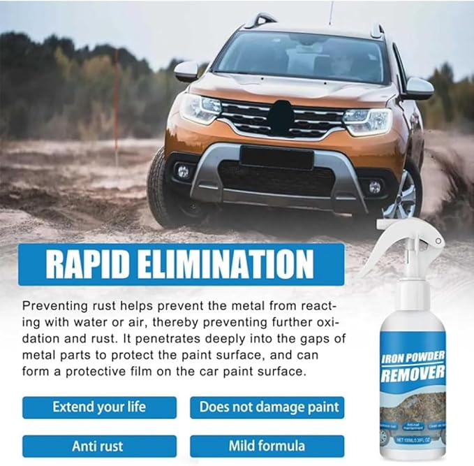 Multi-functional Quick-acting Rust Removal Spray, Portable Rust Remover Spray for Metal, Car Rust Removal Spray (2 Pcs/100ml)