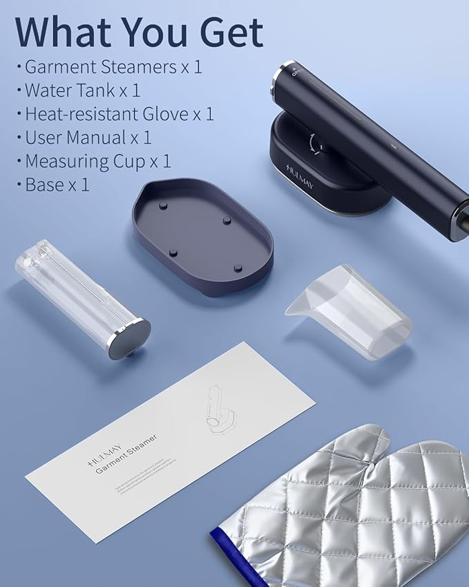 Clothes Steamer, 1200W Clothing Steamer, Hand Held Steamer Fast Wrinkle Removal, Lightweight Mini Clothes Iron, Travel Steamer for Clothes, Compact Hand Steamer for Home- Black, 110-120V