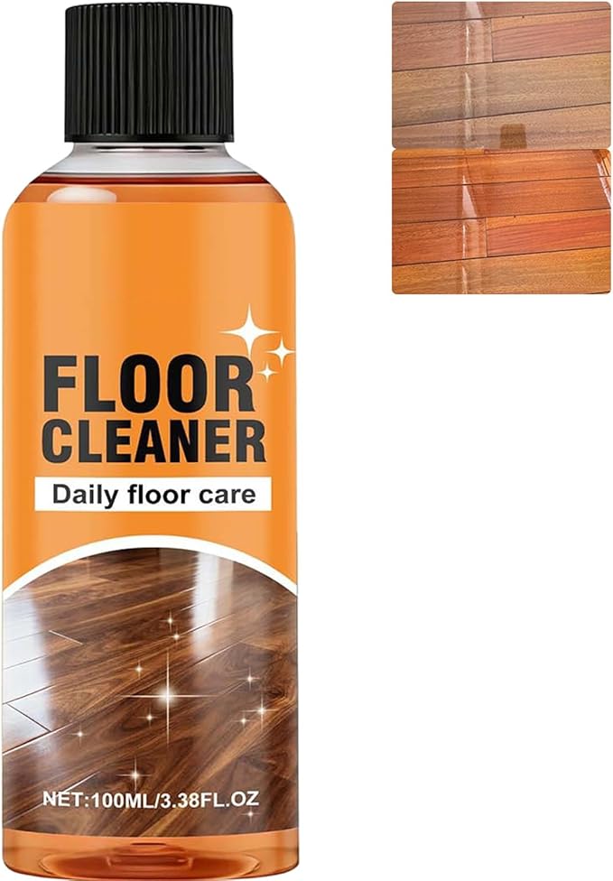 5 in 1 Floor Cleaner Polish - Hardwood Floor Cleaner for Mopping, Stain & Odor Remover, Natural Shine Restorer for Tile, Laminate, Kitchen, Bathroom Floors (1Pcs)
